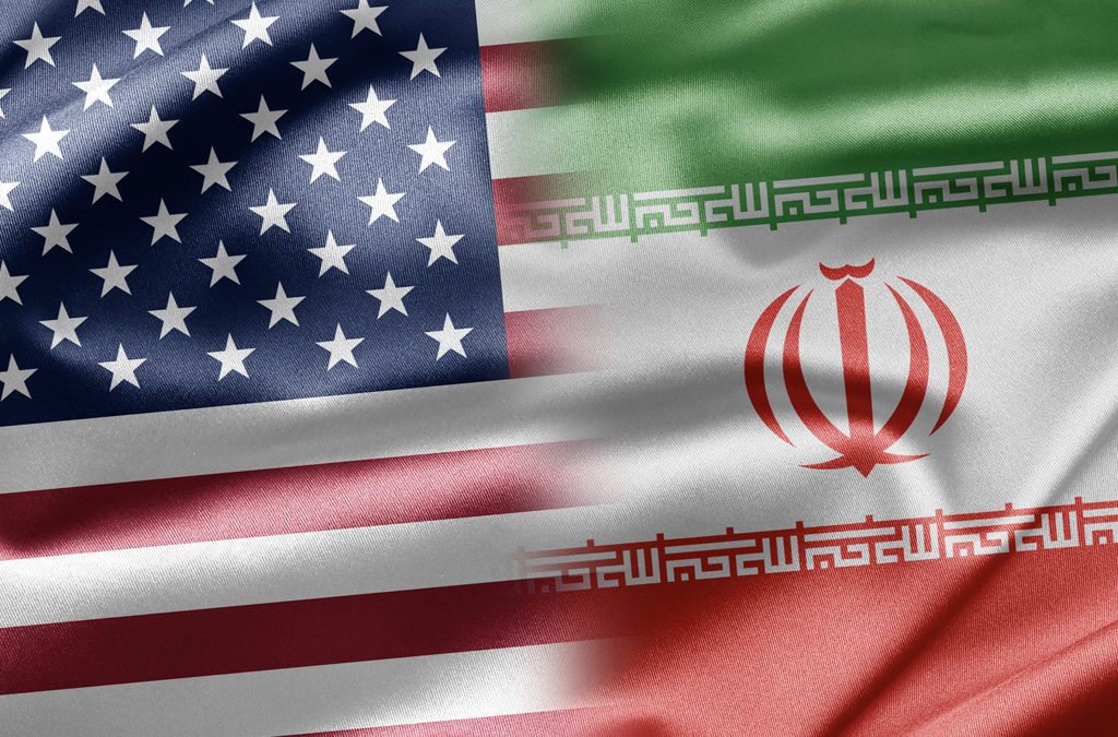 Iran and United State Flags